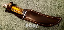 Western Boulder 9 Yellow Jacket Fixed Blade Knife withcase Gem/Unused