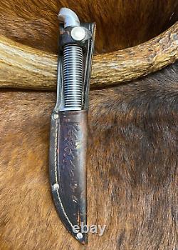 Western, Boulder, Colo, USA, F48B Bird/Trout Black Beauty Knife, Sheath