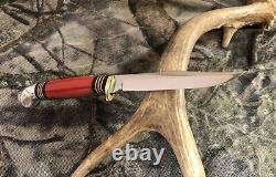 Western Boulder Colorado Fixed Blade Hunting Knife 50's-60's Red Handle