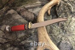 Western Boulder Colorado Fixed Blade Hunting Knife 50's-60's Red Handle