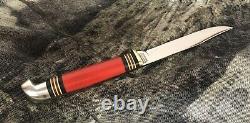 Western Boulder Colorado Fixed Blade Hunting Knife 50's-60's Red Handle