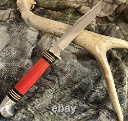 Western Boulder Colorado Fixed Blade Hunting Knife 50's-60's Red Handle