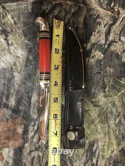 Western Boulder Colorado Fixed Blade Hunting Knife 50's-60's Red Handle