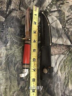 Western Boulder Colorado Fixed Blade Hunting Knife 50's-60's Red Handle