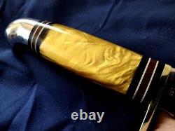 Western Boulder L88 Yellow Pearl Hunting Knife withcase Gem