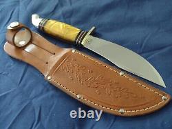 Western Boulder L88 Yellow Pearl Hunting Knife withcase Gem