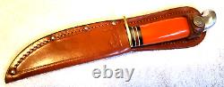 Western Boulder Orange Delrin Official Boy Scout Hunting Knife withcase