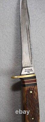 Western Colorado #648 STAG Handle Fixed Blade 8.5 Knife with Sheath