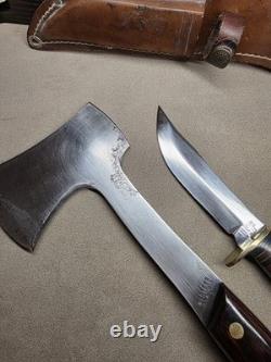 Western Cutlery Axe Knife Combination W6610/W66 Sheath USA