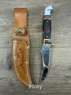 Western Knives H39 Fixed Blade Hunting Knife With Scabbard Made In U (wcp036169)