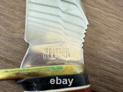 Western Knives H39 Fixed Blade Hunting Knife With Scabbard Made In U (wcp036169)
