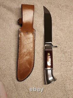 Western U. S. A. W 36 Fixed Blade Knife withOriginal Western Sheath 5 Blade