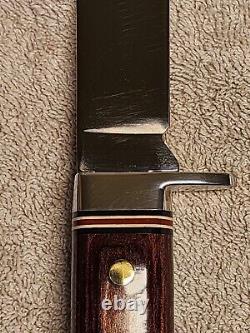 Western U. S. A. W 36 Fixed Blade Knife withOriginal Western Sheath 5 Blade