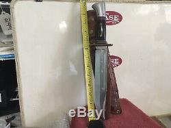 Western U. S. A W46-8 Vintage Fixed Blade Knife Original Sheath VG-Exc 1980