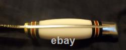 Western USA 1961-76 9 White Handle Fixed Blade Hunting/Skinning Knife withcase