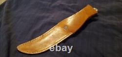 Western USA 1961-76 9 White Handle Fixed Blade Hunting/Skinning Knife withcase