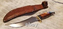 Western USA W-39 1961-76 9 Amber Pearl Hunting/Skinning Knife withcase Gem