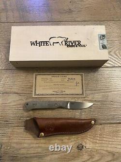 White River Knives Small Game Black Olive Drab Linen Micarta Fixed Blade Knife
