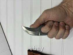 Whiteknuckler Fixed Blade Knife D2 Steel Horn Handle USA with Leather Sheath