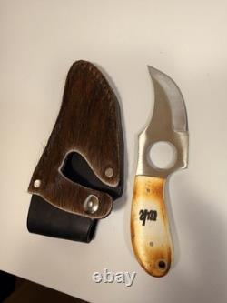 Whiteknuckler Fixed Blade Knife Stainless Steel Bone Handle Full Tang Sheath