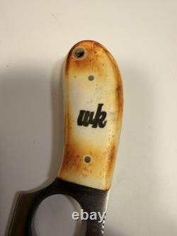 Whiteknuckler Fixed Blade Knife Stainless Steel Bone Handle Full Tang Sheath