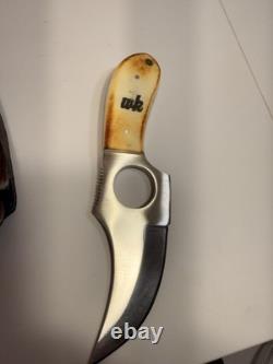 Whiteknuckler Fixed Blade Knife Stainless Steel Bone Handle Full Tang Sheath