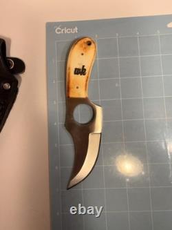 Whiteknuckler Fixed Blade Knife Stainless Steel Bone Handle Full Tang Sheath