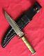 Wilderness Survival Knife Brass Storage Handle Vintage Black Sheath