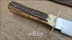 XL Vintage SVOBODA Solingen Germany Bowie Fighting Knife withStag RAZOR SHARP