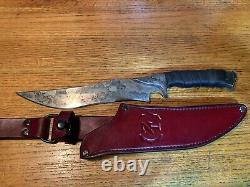 Zombie Tools SCYLLIS Knife 9 5160 Steel Blade ZT Warlander Leather Sheath